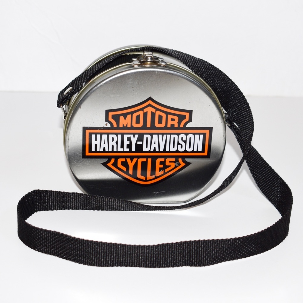 Harley-Davidson Black and Silver Round Bag